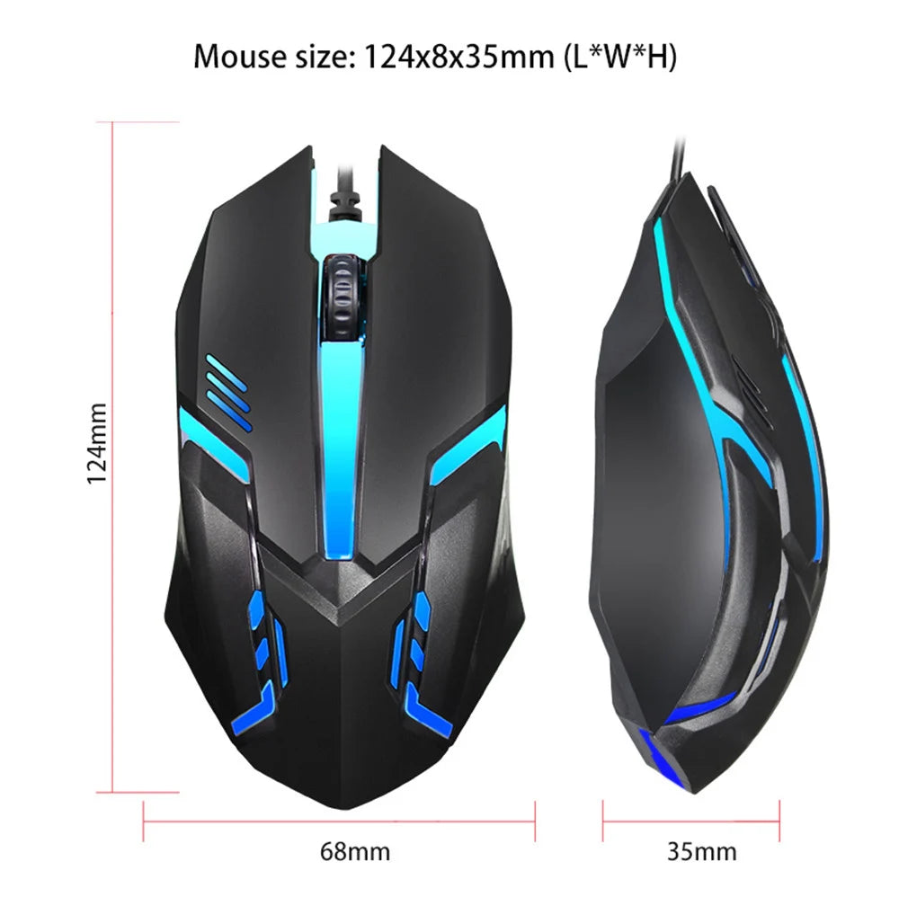 E-Sports USB Wired Mouse Colorful LED Gaming Mouse 5000 DPI Wired Mice Optical Wired Gamer Mouse for Desktop Laptop PC Computer