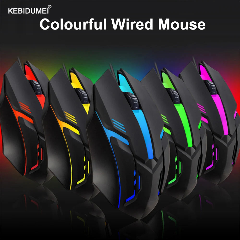 E-Sports USB Wired Mouse Colorful LED Gaming Mouse 5000 DPI Wired Mice Optical Wired Gamer Mouse for Desktop Laptop PC Computer