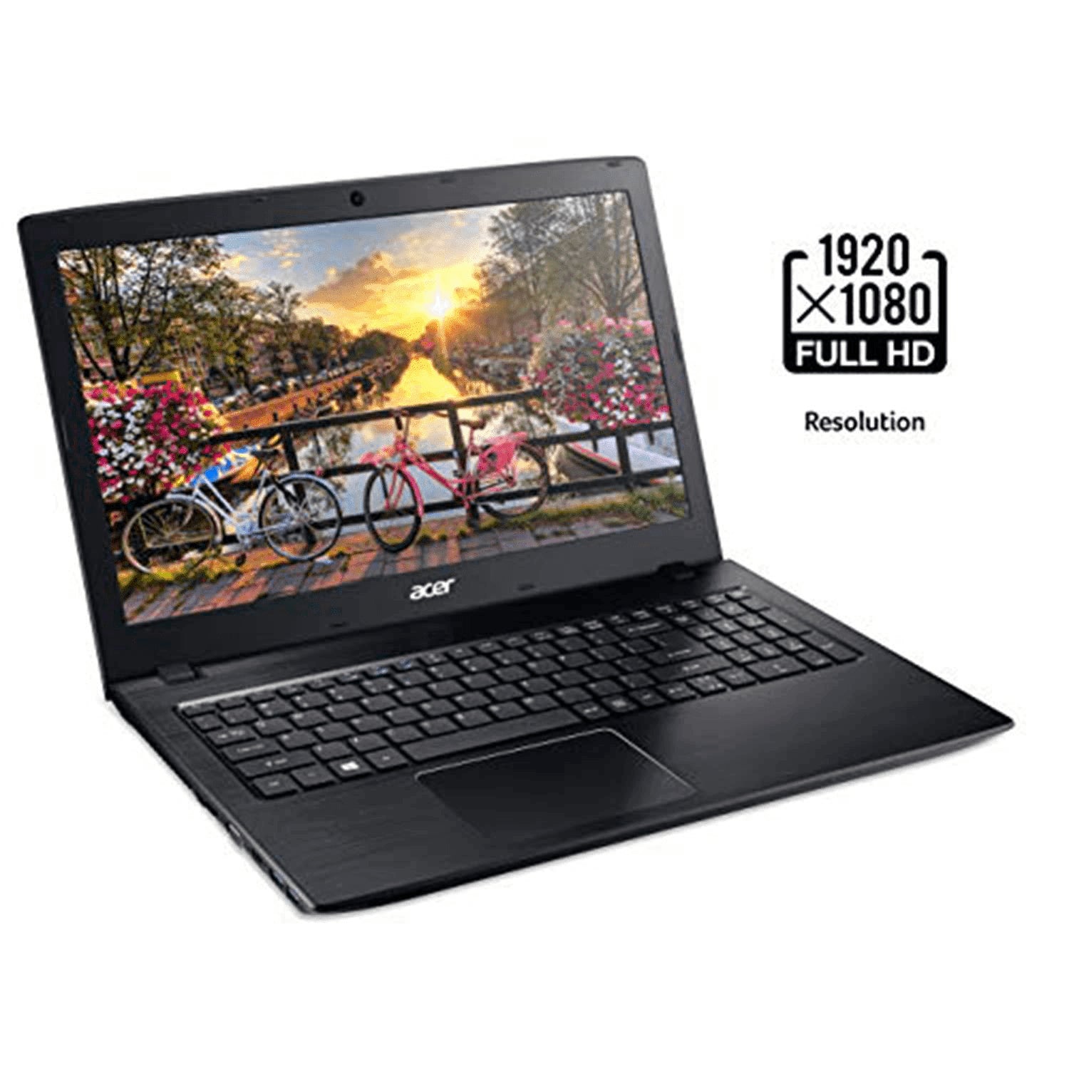 Aspire E 15, 15.6" Full HD LCD, Intel Core I3-8130U, 6GB DDR3 SDRAM, 1TB HDD, Windows 10 Home, Obsidian Black, E5-576-392H