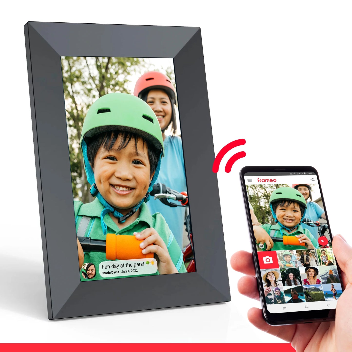 ONN 7” Wi-Fi Digital Picture Frame | Send Photos & Videos Instantly via the Free Frameo App,100096732